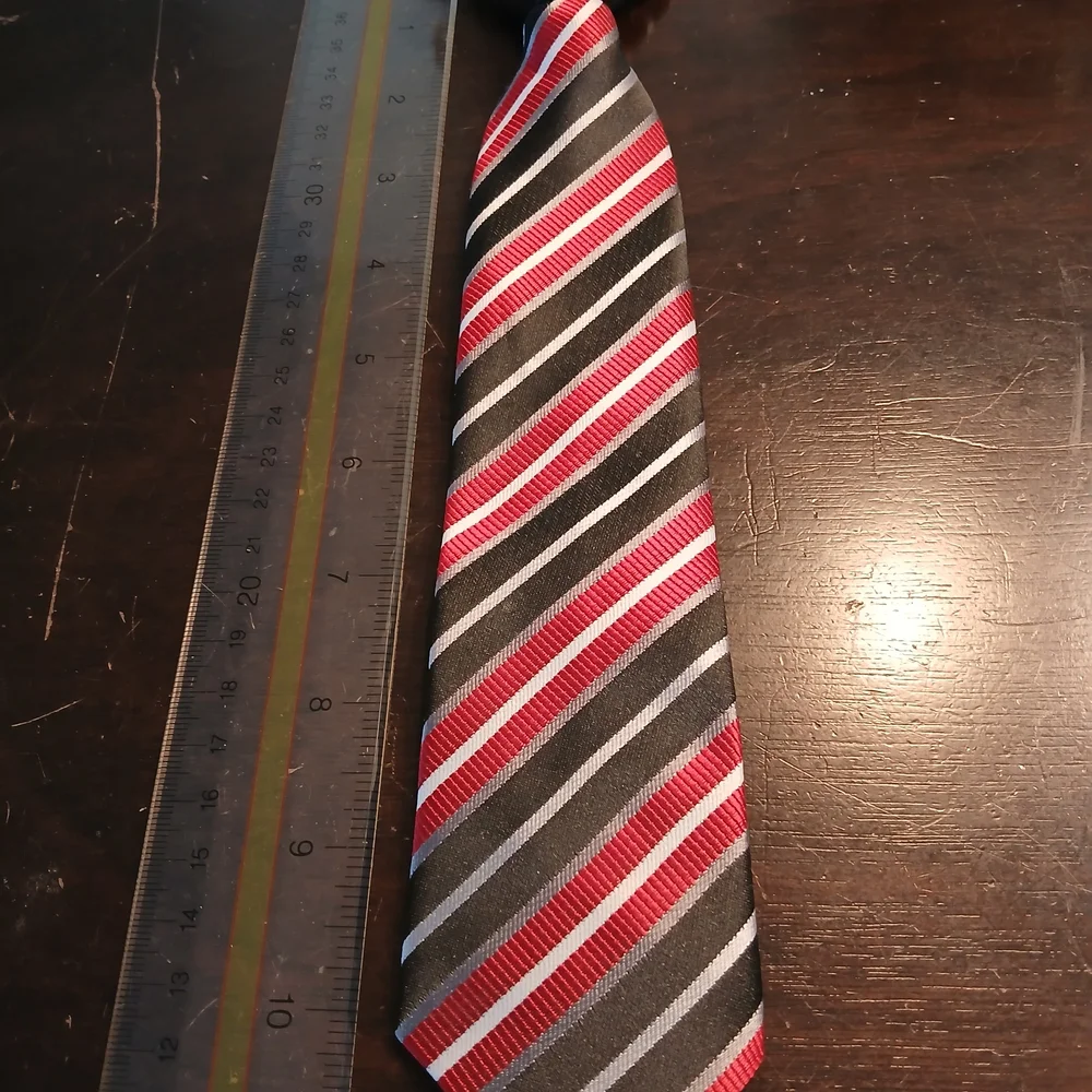 Classic Striped Red and Black Kids Tie